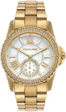 Michael Kors Everest Three Hand Mother of Pearl White Dial Gold Steel Strap Watch For Women - MK7401 Buy Now By Michael Kors