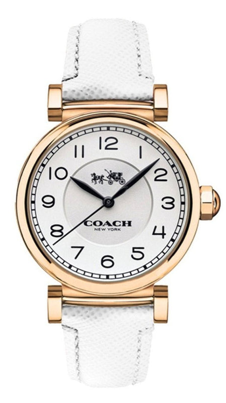 Coach Madison White Dial White Leather Strap Watch for Women - 14502408 Buy Now By Coach