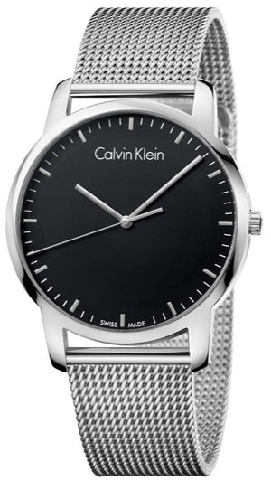 Calvin Klein City Chronograph Black Dial Silver Mesh Bracelet Watch for Men - K2G2G121 Buy Now By Calvin Klein