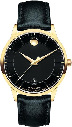 Movado 1881 Automatic Black Dial Black Leather Strap Watch For Men - 606875 Buy Now By Movado