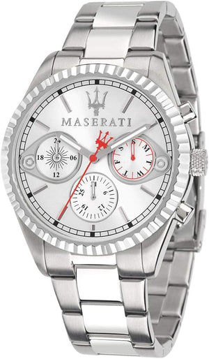 Maserati Competizione Chronograph White Dial Silver Steel Strap Watch For Men - R8853100017 Buy Now By Maserati