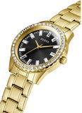 Guess Sparkler Diamonds Black Dial Gold Steel Strap Watch for Women - GW0111L2 Buy Now By Guess