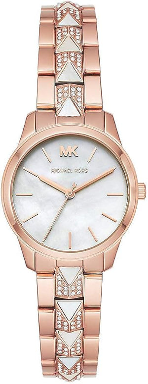 Michael Kors Runway Mercer Mother of Pearl White Dial Two Tone Steel Strap Watch For Women - MK6674 Buy Now By Michael Kors
