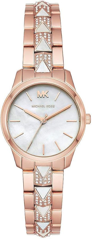 Michael Kors Runway Mercer Mother of Pearl White Dial Two Tone Steel Strap Watch For Women - MK6674 Buy Now By Michael Kors