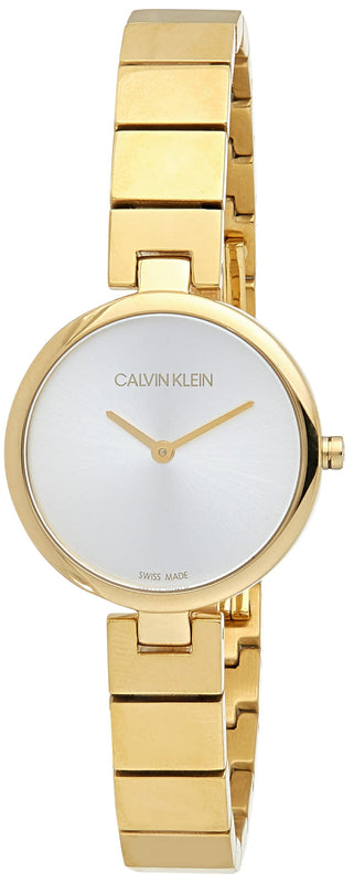 Calvin Klein Authentic Silver Dial Gold Steel Strap Watch for Women - K8G23546 Buy Now By Calvin Klein
