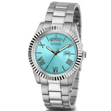 Guess Connoisseur Turquoise Dial Silver Steel Strap Watch for Men - GW0265G11 Buy Now By Guess