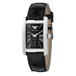 Emporio Armani Classic Black Dial Black Leather Strap Watch For Women - AR0144 Buy Now By Emporio Armani