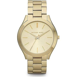 Michael Kors Slim Runway Analog Gold Dial Gold Steel Strap Watch For Women - MK3739 Buy Now By Michael Kors