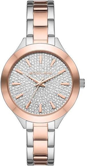 Michael Kors Slim Runway Crystals Silver Dial Two Tone Steel Strap Watch for Women - MK1045 Buy Now By Michael Kors