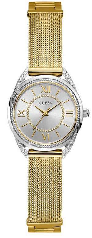 Guess Whisper Silver Dial Gold Mesh Bracelet Watch for Women - W1084L2 Buy Now By Guess