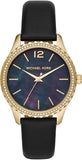 Michael Kors Layton Three Hand Mother of Pearl Black Dial Black Leather Strap Watch For Women - MK2911 Buy Now By Michael Kors