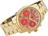 Guess Mini Sunrise Quartz Analog Orange Dial Gold Steel Strap Watch For Women - W0448L7 Buy Now By Guess