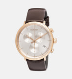 Calvin Klein High Noon Silver Dial Brown Leather Strap Watch for Men - K8M276G6 Buy Now By Calvin Klein