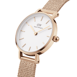 Daniel Wellington Petite Pressed Melrose White Dial Gold Mesh Bracelet Watch For Women - DW00100447 Buy Now By Daniel Wellington