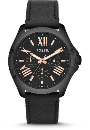 Fossil Cecile Multifunction Black Dial Black Leather Strap Watch for Men - AM4523 Buy Now By Fossil