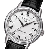 Tissot Carson Powermatic 80 White Dial Black Leather Strap Watch For Men - T085.407.16.013.00 Buy Now By Tissot