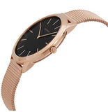 Calvin Klein Minimal Black Dial Rose Gold Mesh Bracelet Watch for Men - K3M2162Y Buy Now By Calvin Klein