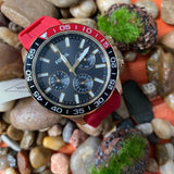 Fossil Bannon Multifunction Black Dial Red Silicone Strap Watch for Men - BQ2499 Buy Now By Fossil