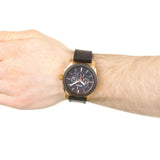 Fossil Machine Chronograph Black Dial Black Leather Strap Watch for Men - FS5120 Buy Now By Fossil