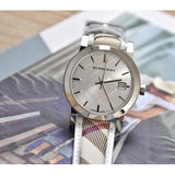 Burberry The City Silver Dial Brown Leather Strap Watch for Women - BU9136 Buy Now By Burberry