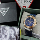Guess Limelight Quartz Analog Blue Dial Blue Denim Strap Watch For Women - W0775l10 Buy Now By Guess