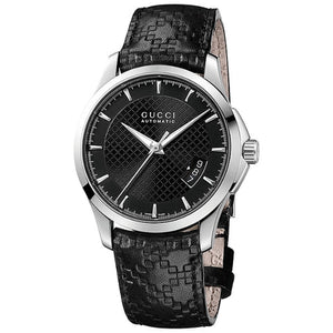 Gucci G Timeless Quartz Black Dial Black Leather Strap Watch for Men - YA126413 Buy Now By Gucci