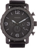 Fossil Nate Chronograph Black Dial Black Leather Strap Watch for Men - JR1354 Buy Now By Fossil