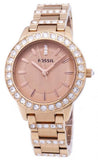 Fossil Jesse Crystal Rose Gold Dial Rose Gold Steel Strap Watch for Women - ES3020 Buy Now By Fossil