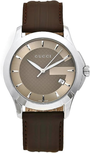 Gucci G Timeless Quartz Brown Dial Brown Rubber Strap Watch For Men - YA126403 Buy Now By Gucci
