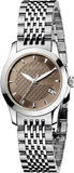 Gucci G Timeless Brown Dial Silver Steel Strap Watch For Women - YA126503 Buy Now By Gucci