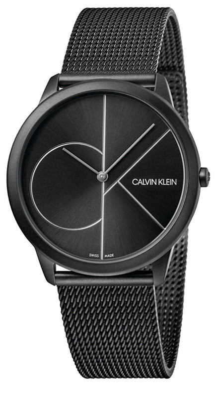 Calvin Klein Minimal Black Dial Black Mesh Bracelet Watch for Men - K3M5145X Buy Now By Calvin Klein