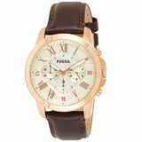 Fossil Grant Chronograph White Dial Brown Leather Strap Watch for Men - FS4991 Buy Now By Fossil