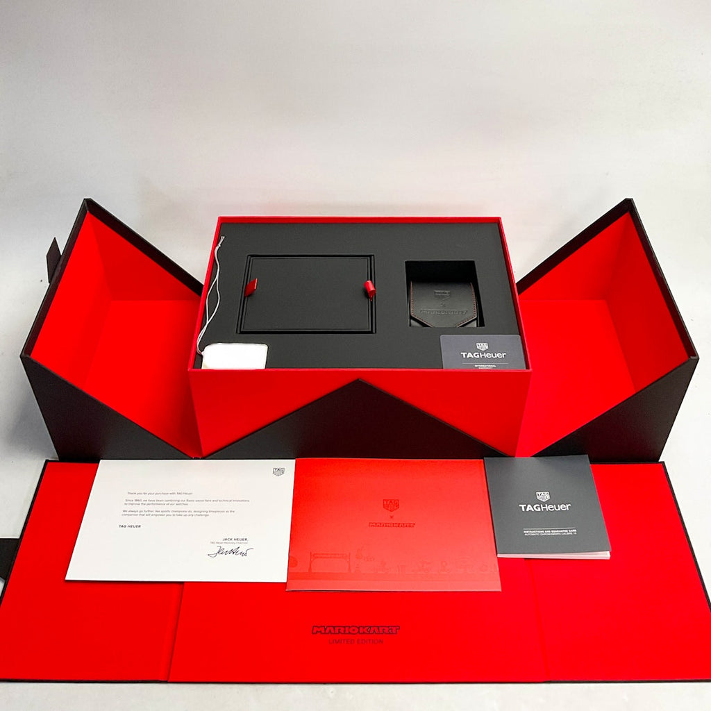 Tag Heuer Formula 1 Mario Kart Chronograph Black Dial Black Leather Strap Watch for Men - CAZ201E.FC6517