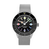 Breitling Superocean Heritage '57 Black Dial Silver Mesh Bracelet Watch for Men - A103701A1B1A1 Buy Now By Breitling