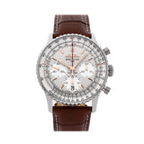 Breitling Navitimer B01 Chronograph 41 White Dial Brown Leather Strap Watch for Men - AB0139211G1P1 Buy Now By Breitling