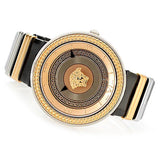 Versace V Metal Icon Gold Dial Black & Gold Strap Watch for Women - VLC030014 Buy Now By Versace