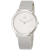 Calvin Klein Minimal White Dial Silver Mesh Bracelet Watch for Men - K3M2112Y Buy Now By Calvin Klein