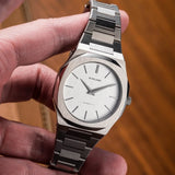 D1 Milano Ultra Thin Linen White Dial Silver Steel Strap Watch for Unisex - D1-UTBJ23 Authentic Buy Shop Now