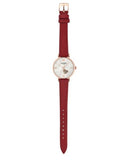 Emporio Armani Gianni T-Bar Mother of Pearl White Dial Red Leather Strap Watch For Women - AR60048 Buy Now By Emporio Armani
