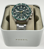 Fossil Bannon Chronograph Green Dial Silver Steel Strap Watch for Men - BQ2492 Buy Now By Fossil