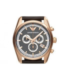 Emporio Armani Chronograph Gray Dial Brown Leather Strap Watch For Men - AR6043 Buy Now By Emporio Armani