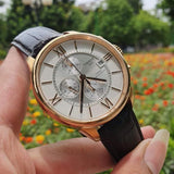 Tissot Des Tourelles Chronograph Silver Dial Brown Leather Strap Watch For Men - T099.427.36.038.00