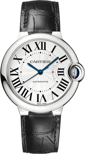 Cartier Ballon Bleu De Cartier Silver Dial Black Leather Strap Watch for Women - WSBB0028 Buy Now By Cartier