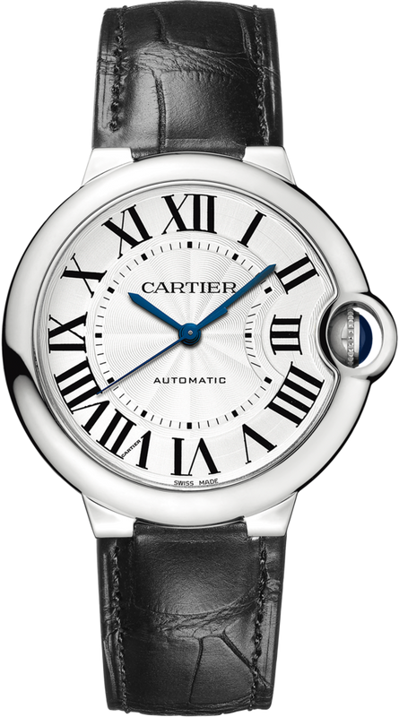 Cartier Ballon Bleu De Cartier Silver Dial Black Leather Strap Watch for Women - WSBB0028 Buy Now By Cartier
