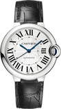 Cartier Ballon Bleu De Cartier Silver Dial Black Leather Strap Watch for Women - WSBB0028 Buy Now By Cartier