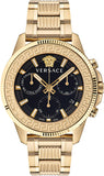 Versace Greca Action Chronograph Black Dial Gold Steel Strap Watch For Men - VE3J00622 Buy Now By Versace