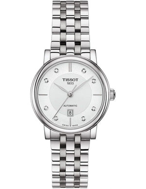 Tissot T Classic Carson Premium White Diamonds Dial Silver Steel Strap Watch for Women - T1222071103600 Buy Now By Tissot
