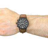 Emporio Armani Chronograph Black Dial Brown Leather Strap Watch For Men - AR11078 Buy Now By Emporio Armani