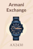 Armani Exchange Hampton Chronograph Blue Dial Blue Steel Strap Watch For Men - AX2430 Buy Now By Armani Exchange