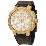 Michael Kors Sidney Multifunction White Dial Brown Leather Strap Watch For Women - MK6948 Buy Now By Michael Kors